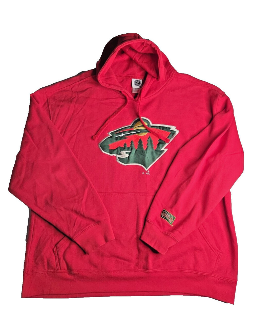 Minnesota Wild Hoodie Mens 2XL Red NHL Knights Apparel Embroidered Pullover